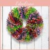 Charming Plastic Flower Wreath With Delicate Tiny Blossoms Ideal For Seasonal Decorations