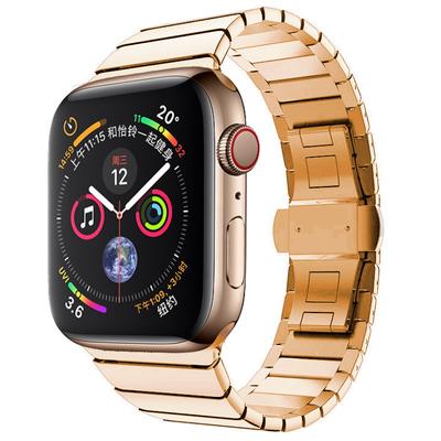 Stainless Steel Strap For iWatch Band 44Mm 40Mm Man Metal Butterfly Link Bracelet For Iwatch Series 6 SE 5 4 3 2 42Mm 38Mm