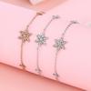 S925 Sterling Silver Snöflinga Zirkon Armband - Enkelt Mode Semester Smycke Present