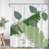 Tropical Leaf Shower Curtain Green Leaves Palm Monstera Banana Leaf Nordic Polyester Bath Curtain Modern Home Decor For Bathroom