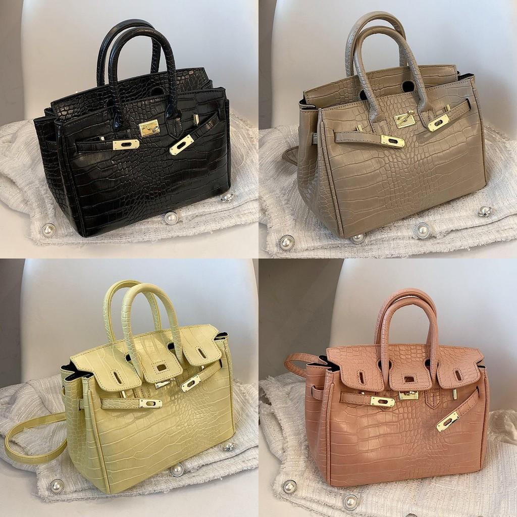 Elegante Handtasche mit Krokodilmuster für Damen Stilvolle Vielseitige Kelly Tote Bag in Schwarz Khaki Gelb Rosa Und Weiß