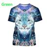 Colorful Animal Avatar 3D Printed Adult Casual Short Sleeved T-shirt