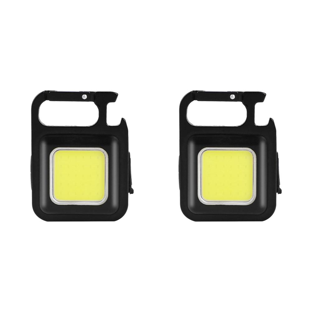 Pocket Working Light Rechargeable 500LM COB LED Pocket Flashlight Portable Mini Keychain Light Lantern Outdoor Hiking Fishing