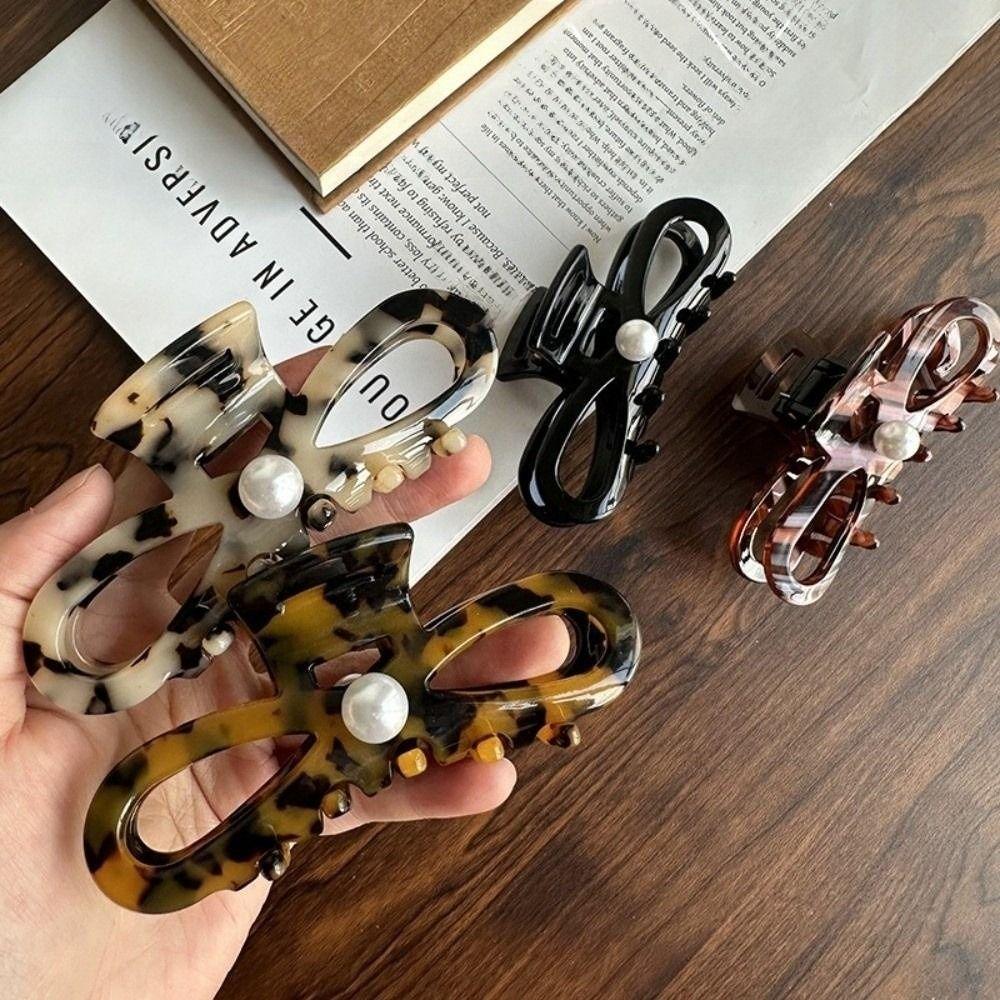 French Design Ponytail Hair Clips Pearl Lady Shark Clip Women Hair Claws  for Girls Headwear