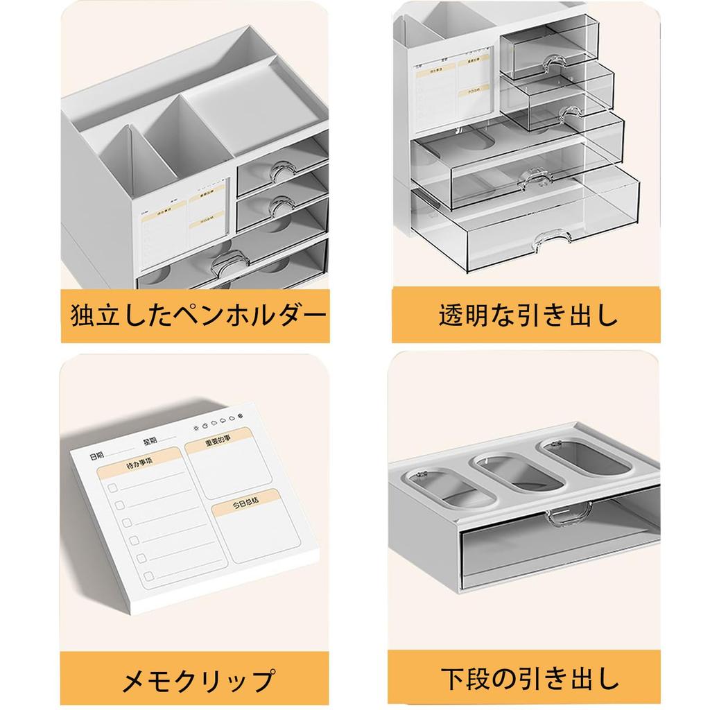 Xawslife Multifunctional Desk Organizer with 3 Drawers for Small Item Stationery Pen Remote and Perfect for Home and Office No Assembly Required