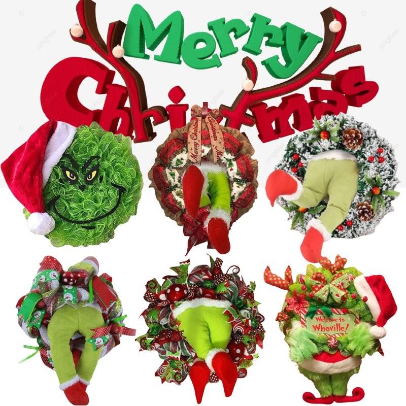 The Funny Christmas Burlap Wreath Door Creative Christmas Decorations
