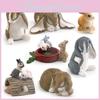 Adorable Plastic Simulated Pet Rabbit Model Realistic Floppy Eared Bunny Figurine For Kids Play And Educational Purposes