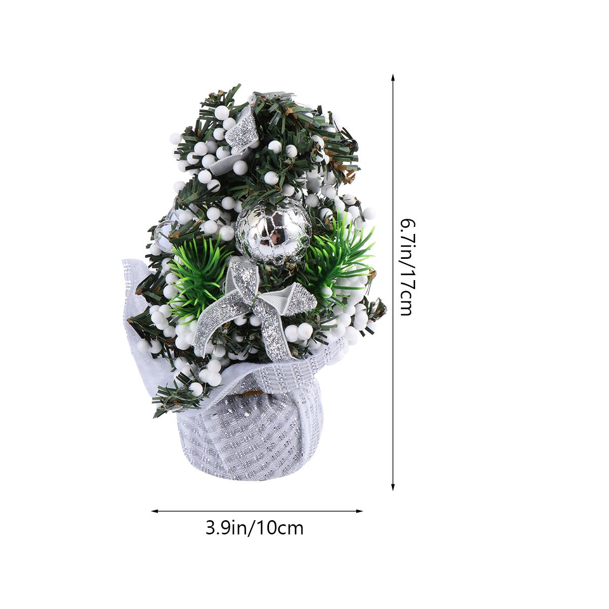 

2Pcs Mini Christmas Tree Premium Material Realistic Design Festive Tabletop Decoration for Home Office Bar Hotel Xmas Tree other срібний
