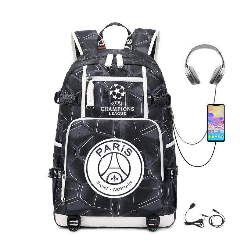 Football Peripheral Printing Usb Charging Port Leisure Travel Mountaineering Bag Large Capacity Go Out Portable Backpack