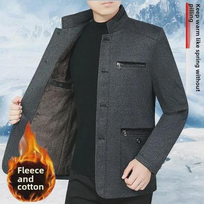 2022 Herren Herbst- & Winter Freizeitjacken mit Revers - Einfarbig für Mittelalte & Ältere