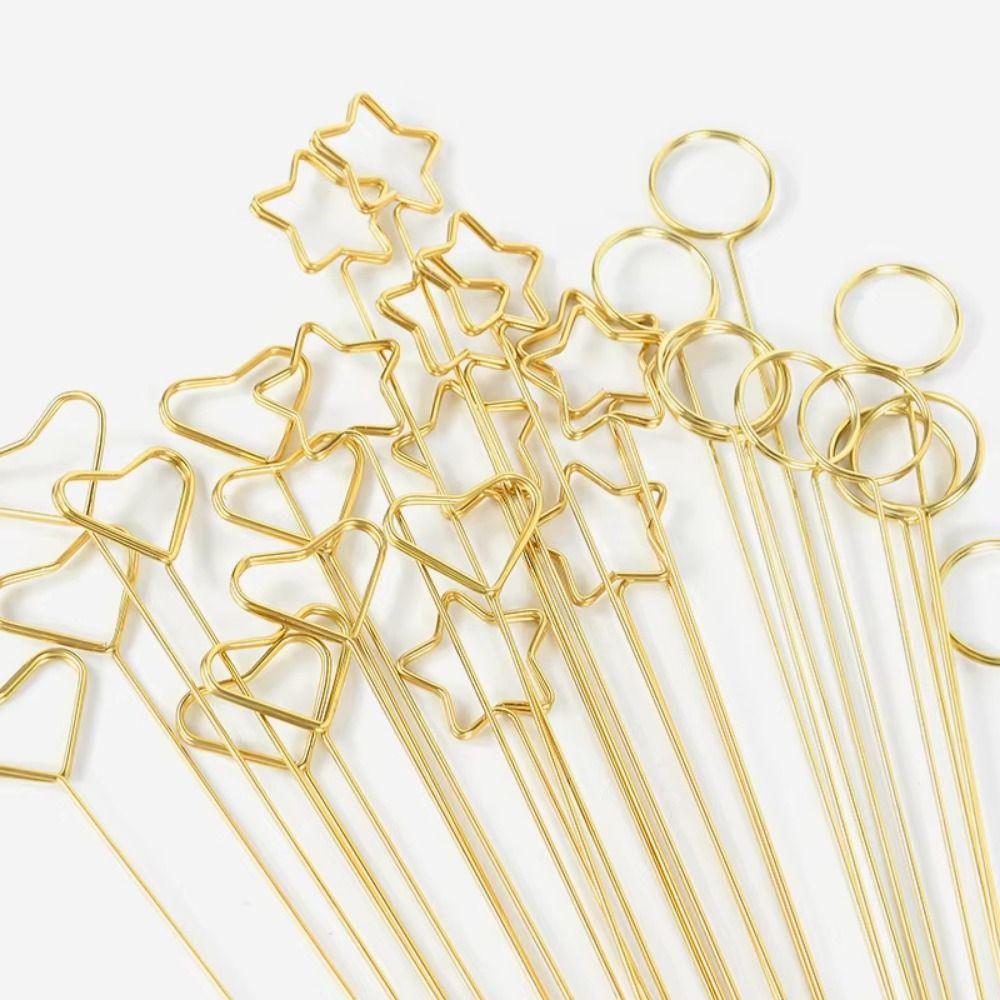 30/60pcs Creative Metal Card Holder DIY Star/Heart /Round Shape Message Card Clip Stainless Steel Durable Memo Clip Holders