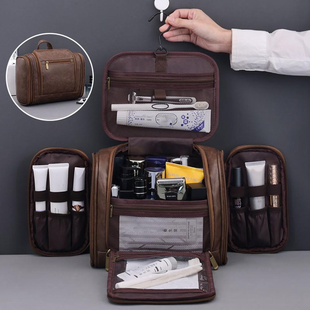 

4043 4-Compartment Cosmetic Bag Waterproof Travel Toiletry Bag Large Capacity Makeup Organizer with Hook