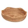 Wicker Basket Round Woven Storage Bowl Bread Fruit Serving Basket for Kitchen Dining Room Living Room S 22.5cm 8.86in