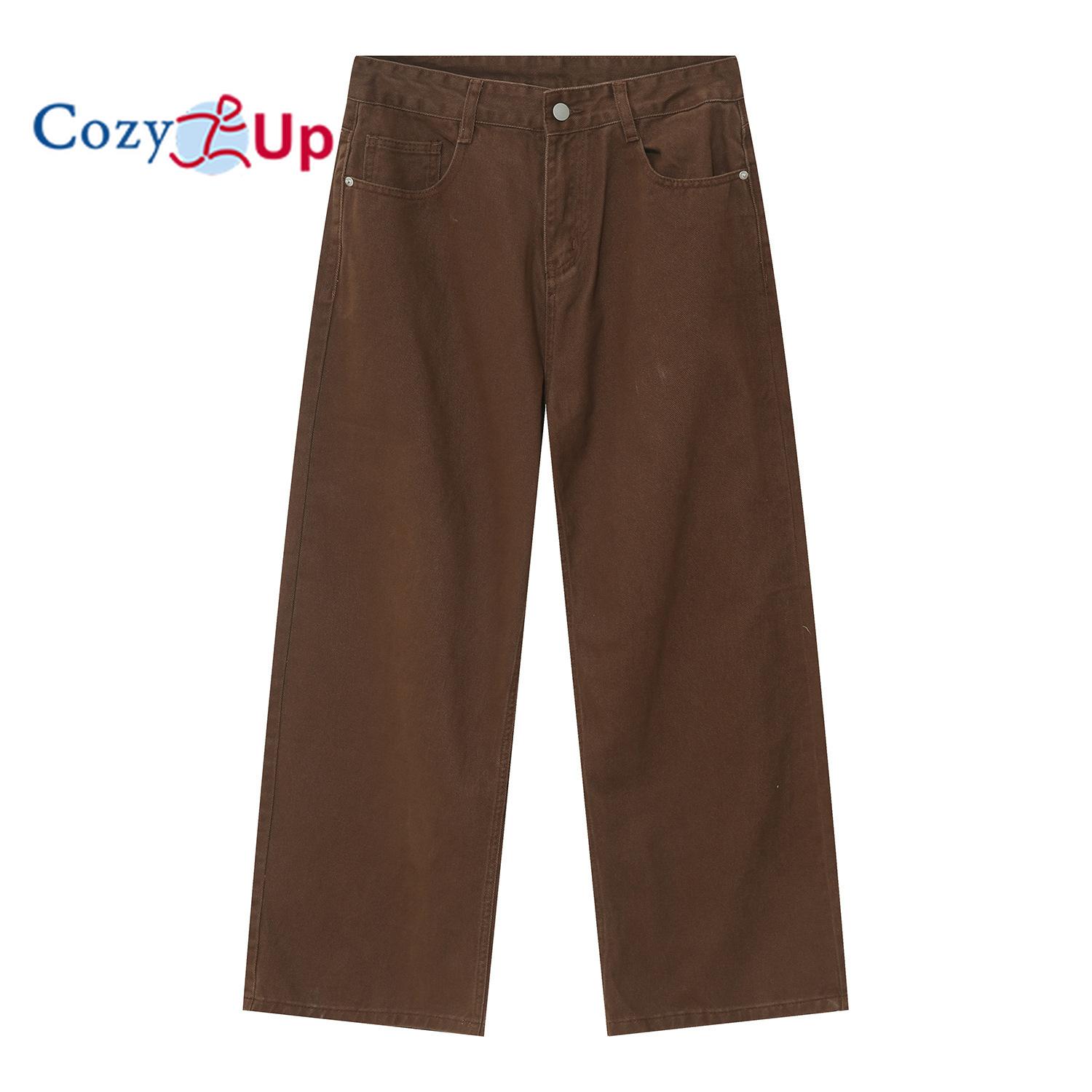 

Мужские широкие джинсы Cozy Up, прямые джинсовые брюки Carpenter, брюки свободного покроя XL коричневый