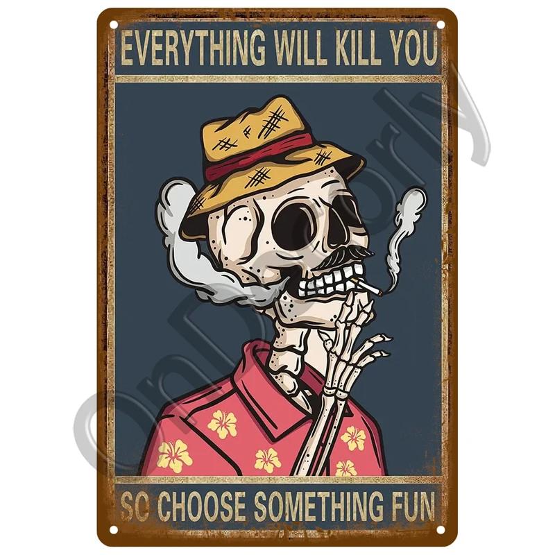 Retro Metal Warning Sign  Vintage Tin Wall Decor for Home Room Bar Garage Cafe Club Man Cave Pub  Mural Plate Poster Art