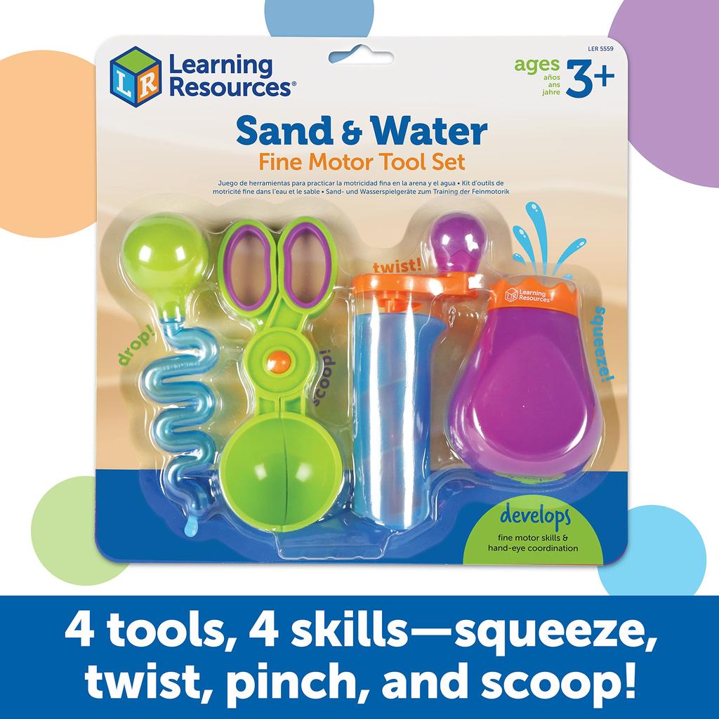 Learning Resources Toddler Toy, Finger Training, Hand Exercise, Water and Sand Play Set, LER5559, Authentic