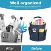 Portable Cleaning Caddy 17L Foldable Cleaning Bucket with Handle Organizer Bag for Towels Cleaning Tools Bathroom Kitchen Home
