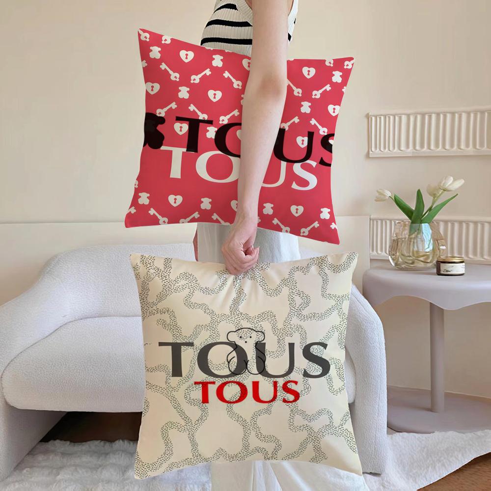 CRAFTED WITLOVE T-touS-sanime Cushion Cover Anti-dustmite Pillowcase Invisible Zipper Silky Short Plush Sofa Cushion Cover