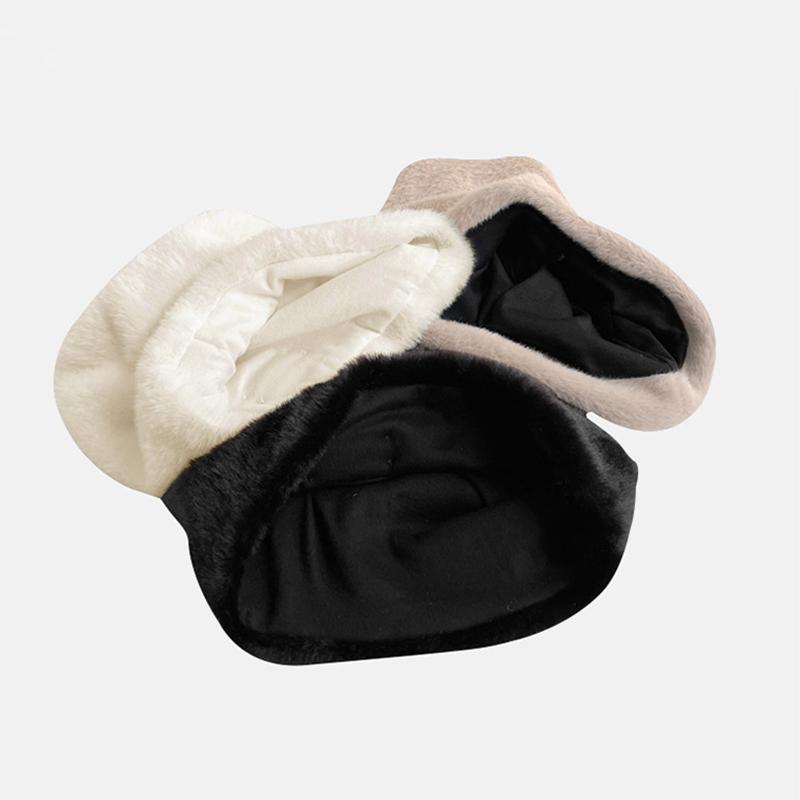 Women Plush Beanies Hats Winter Fleece Wool Outdoor Skullies Hat Female Gorros Solid Warm Coldproof Thicken Caps Fashion Baggy