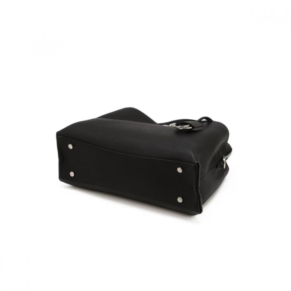 Daks Black Leather Tote Bag With Buckle Dcba6e168bk