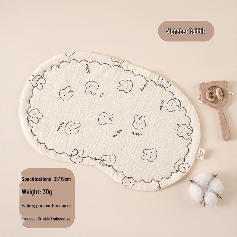 Cloud-Shaped Newborn Pillow, Ten-Layer Cotton Gauze, Baby Flat Pillow and Burp Cloth, Customizable Logo