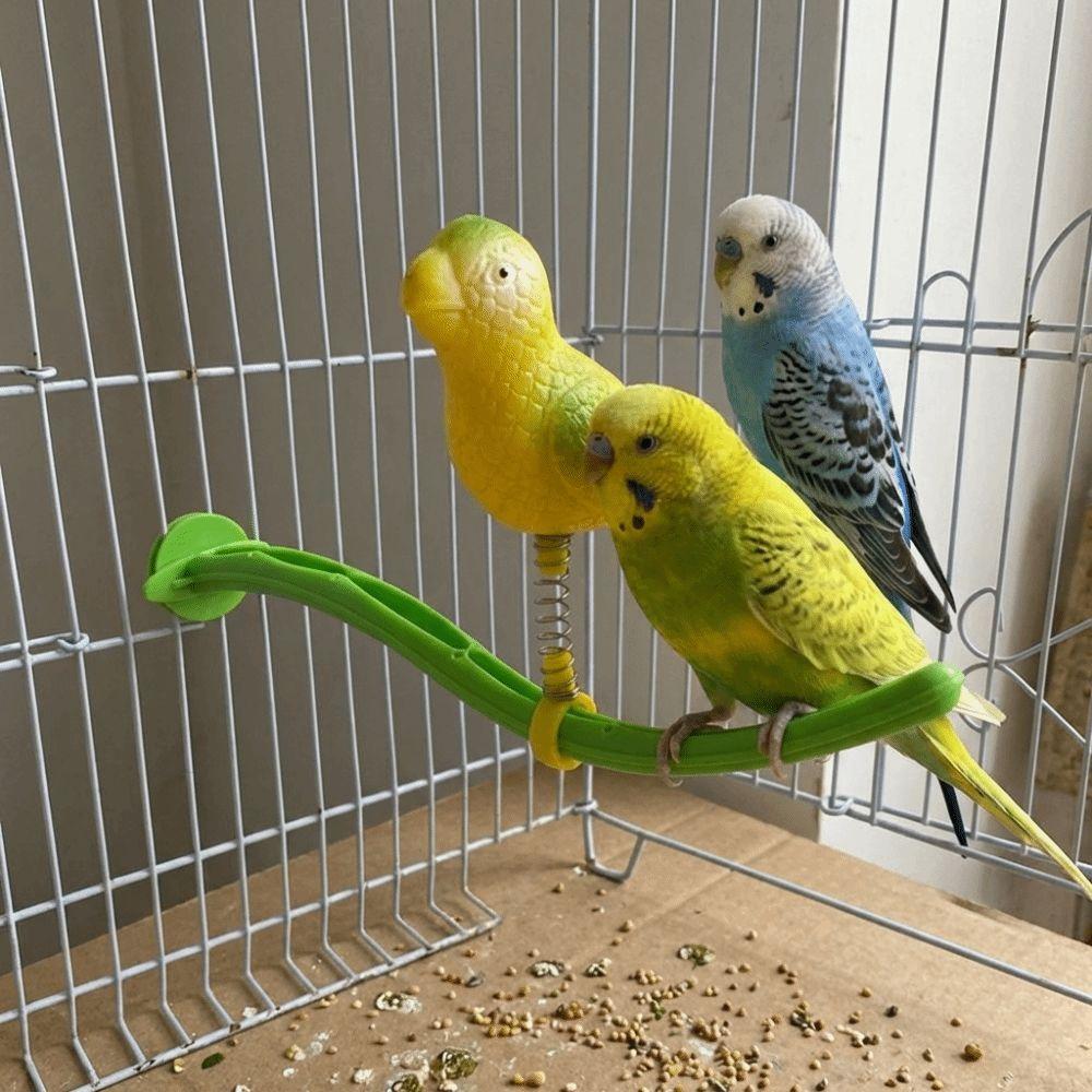 Plastic Swing Perch Toy Simulation Bird Parrot Play Rack Bird Perch Stand  for Bird Cage Aviary
