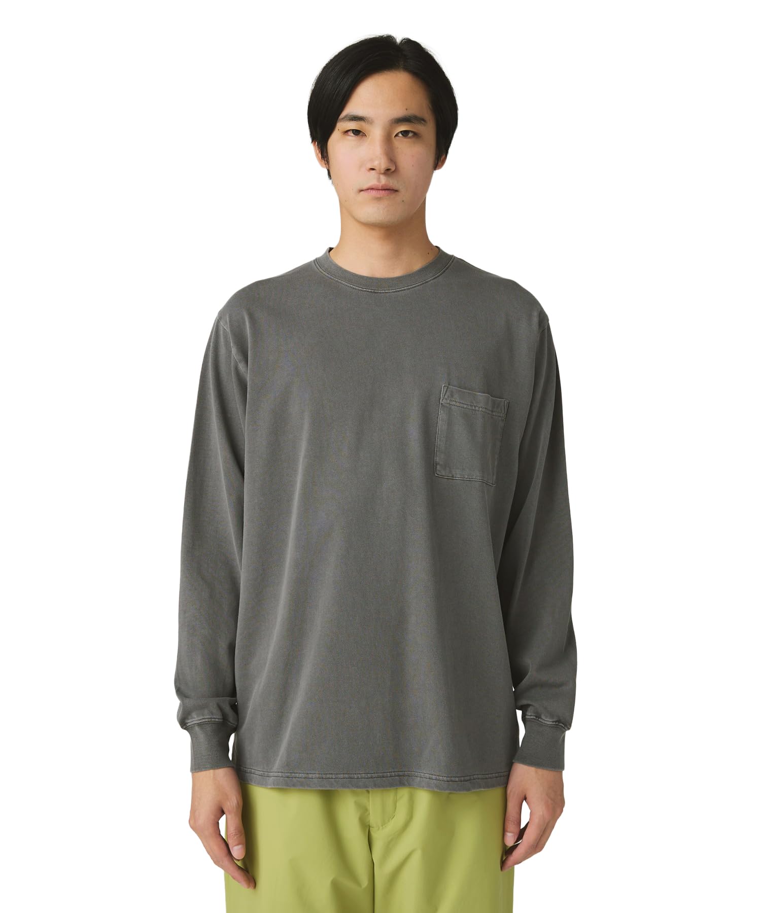 

Snow Peak Garment Dyed Short and Size L L/S T-Shirt TS-25AU012, Sleeve, Men s Women s, Charcoal,