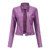 Stand-up Collar Leather Jacket Women's New Leather Jacket Women's Jacket Slim Thin Small Coat Women's Motorcycle Clothes
