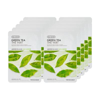 Ground Green Tea Mask Sheet, 1 Pack, 10 Pieces