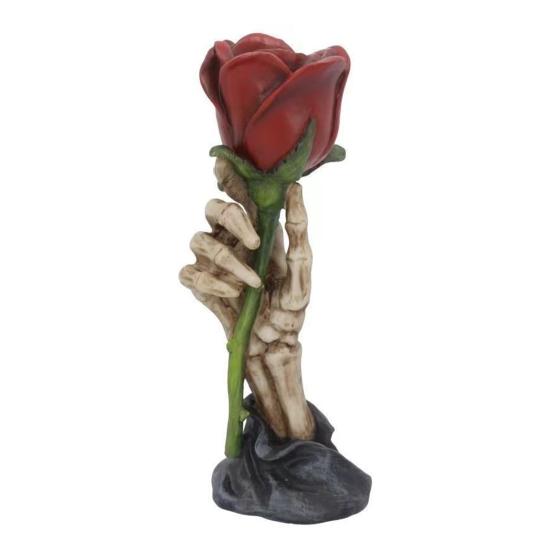 Holding Rose Skeleton Hand Candle Holder Halloween Votive Tealight Candle Stand Candlestick Decoration Table Centerpiece Ornament