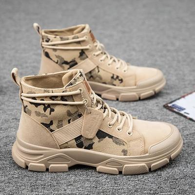 Herren Luxusmarke Designer Herren Neue Mode High Top Kampfstiefel Wüstentraining Lederstiefel Camo