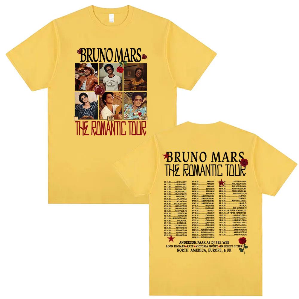 Bruno Mars The RoUnisextic Tour 2026 Music Graphic T Shirt Unisex Women Harajuku Hip Hop Rock Tshirts Summer Tops 100 Cotton Tshirt