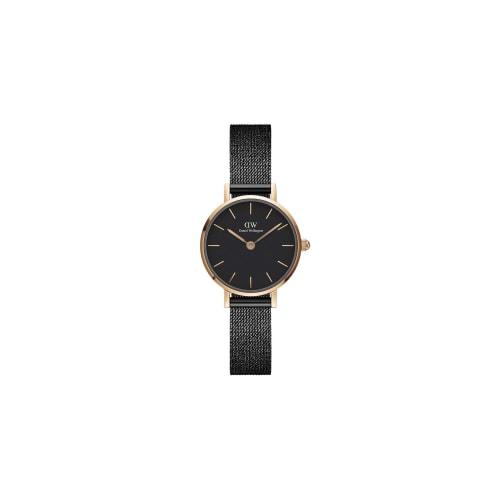 [Official Shop/2-Year Warranty/Authentic Import] Daniel Wellington DW Women's Petite Pressed Ashfield 24mm Watch in Black. Stylish, Popular, Cute Mesh