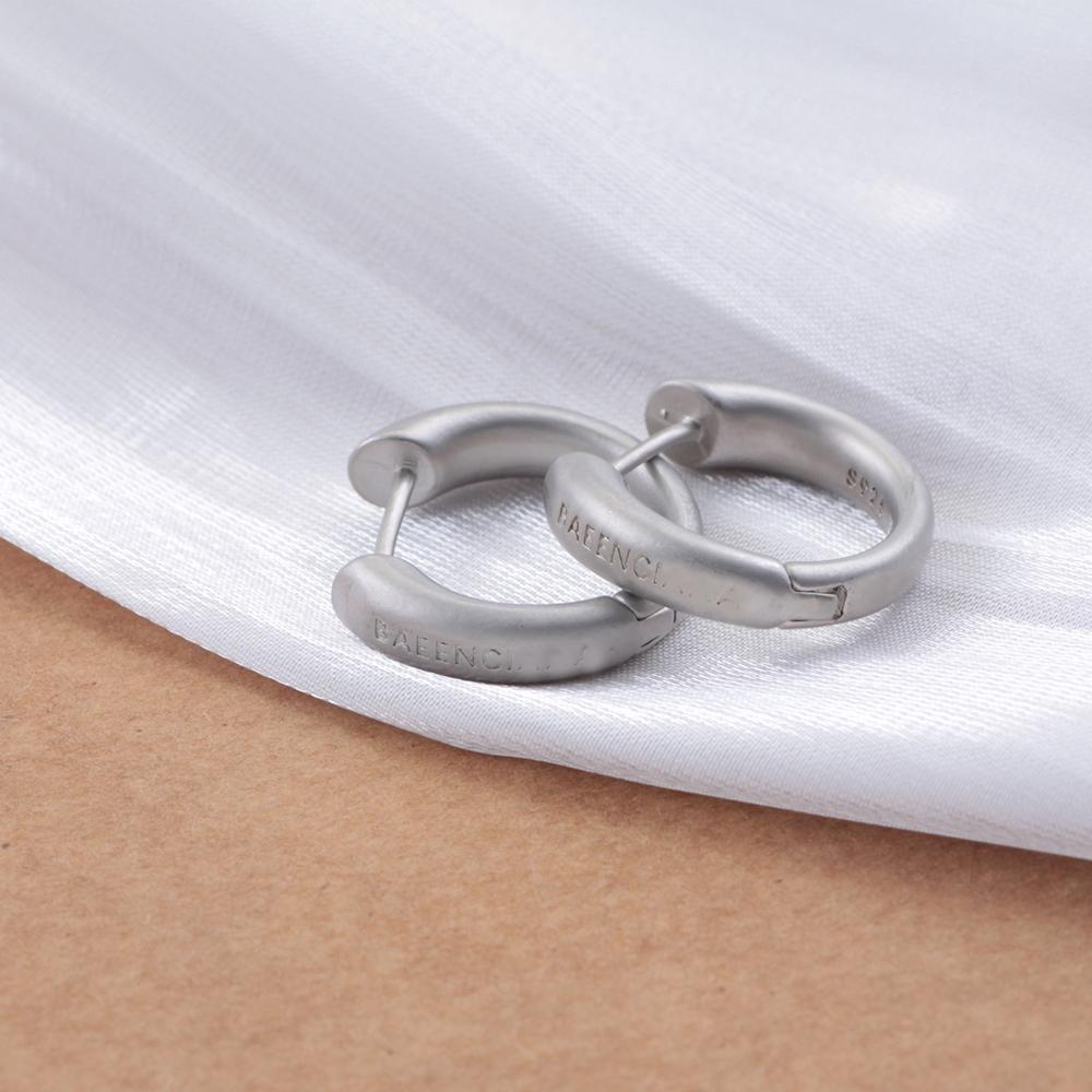 925 Sterling Copper Matte Gold Copper Plain Circle Trendy Fashion Light Luxury Design Earrings Earrings  C-type