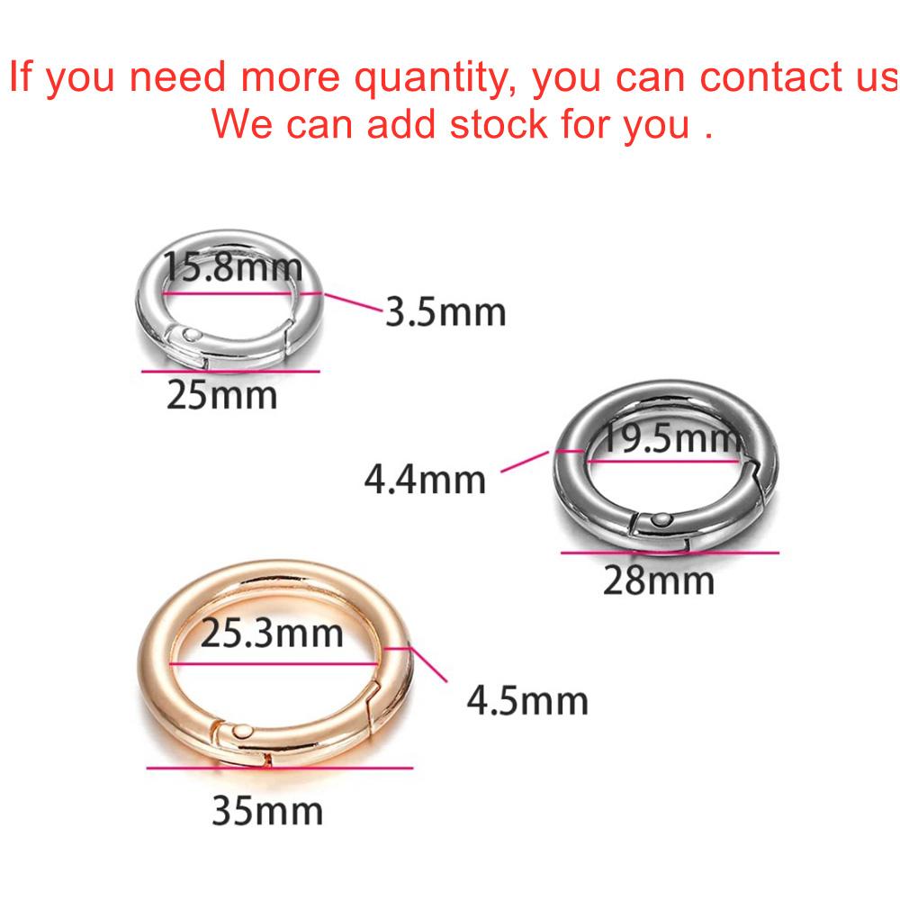 5Pcs/Lot O Ring Clasp Metal Spring Gate Keyring Buckles Clips Carabiner Handbags Dog Chains For DIY Jewelry Making Findings