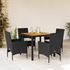Vidaxl 5-Cz. Garden Furniture Set With Cushions, Black, Poly Rattan