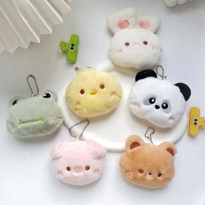 Porte-clés Animal Doux Cartoon Mignon Porte-clés Ours en Peluche Pour Femmes Lapin Grenouille Poupée Porte-clés Pendentifs Ornements Sac à Dos Cadeau pour Filles