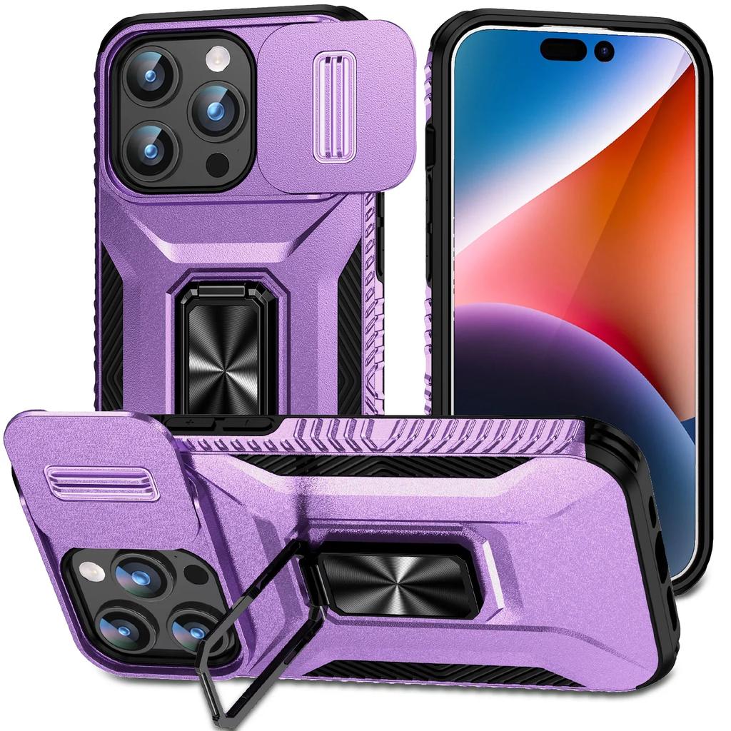 Coque Hybride Robuste Armor pour IPhone 16 Pro Max 15 11 12 13 14 Xs XR 8 7 Plus SE 2022 Fenêtre Coulissante Poussante Coque Otter Boîte Support Housse de Protection