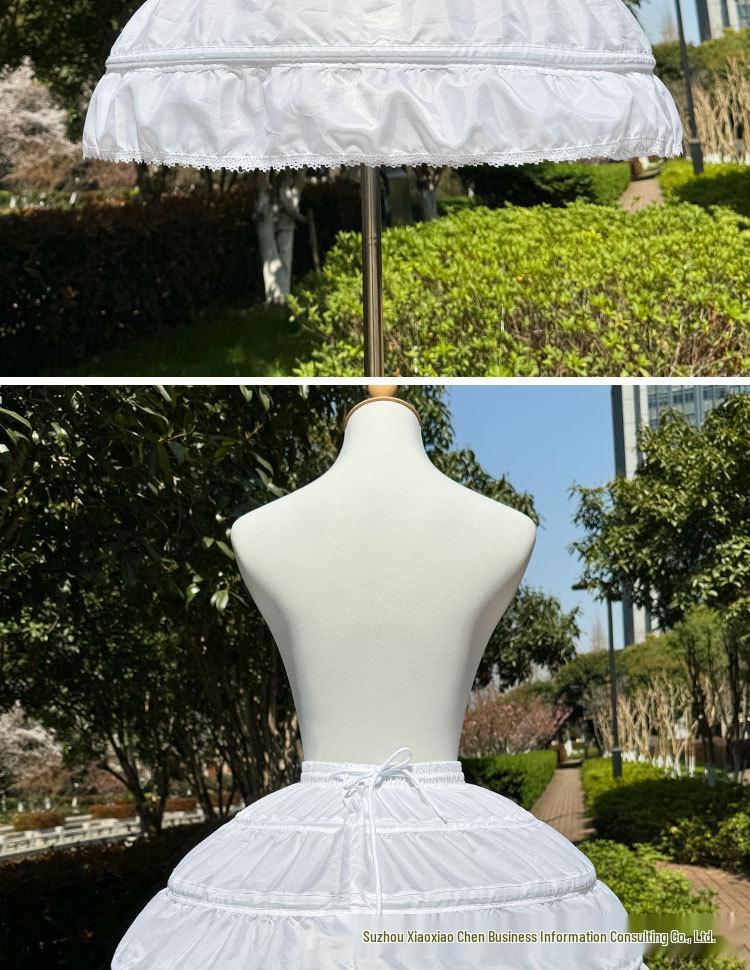 Adult Three-Hoop Cosplay Petticoat: Violent Fishbone Tutu, Flower Girl Princess, Lolita Bell-Shaped Skirt.
