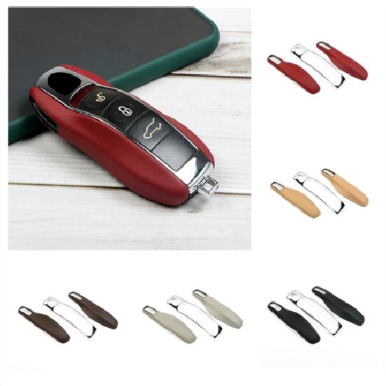 Soft Leather + ABS Car Remote Key Case Fix Part For Porsche Panamera 2010-2016