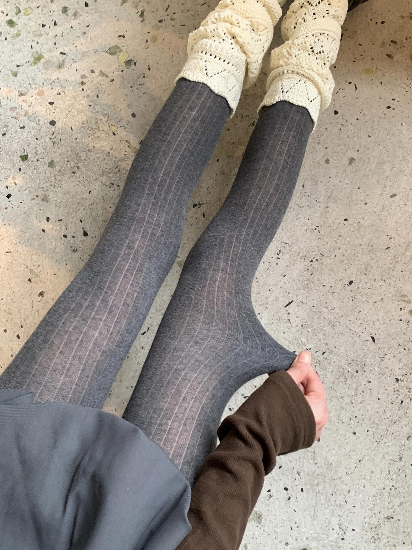 

MIU Широкие полосы Микро-прозрачные колготки: Утягивающие прозрачные леггинсы с каблуками One Size (up to 60 kg) темно серый