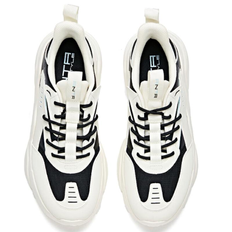 Anta Life Collection Cushioned Anti-Slip Wear-Resistant Breathable Lightweight Low-Top Casual Shoes Men's Black White Sneakers 912228820-4