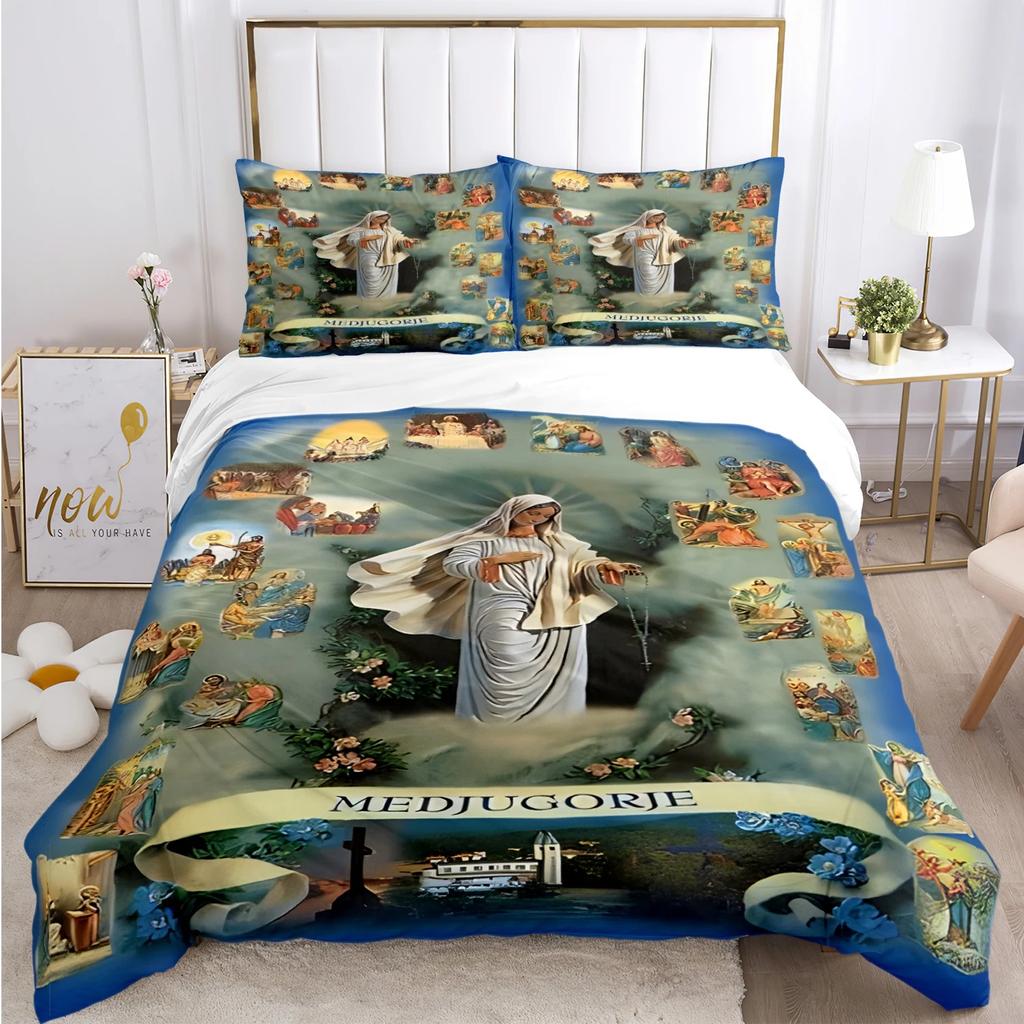 Kind Blesed Virgin MMary All Season Duvet Cover Comforter Bedding Collection Soft Quilt Cover And Pillowcases Singledoublequeenking