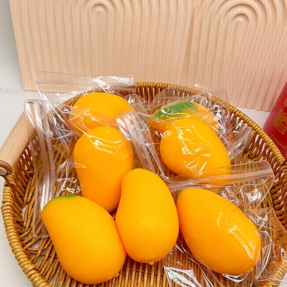1Pcs Handmade Soft Mango Stress Ball Fidget Toy Soft Squeeze Ball Slowing Rising ASMR Anti Stress Toys for Adults