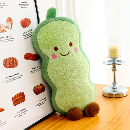 Smiling Pea Body Pillow Soft Plush Cushion for Adults Kids Funny Vegetable Hugging Pillow for Home Relaxation And Sleep