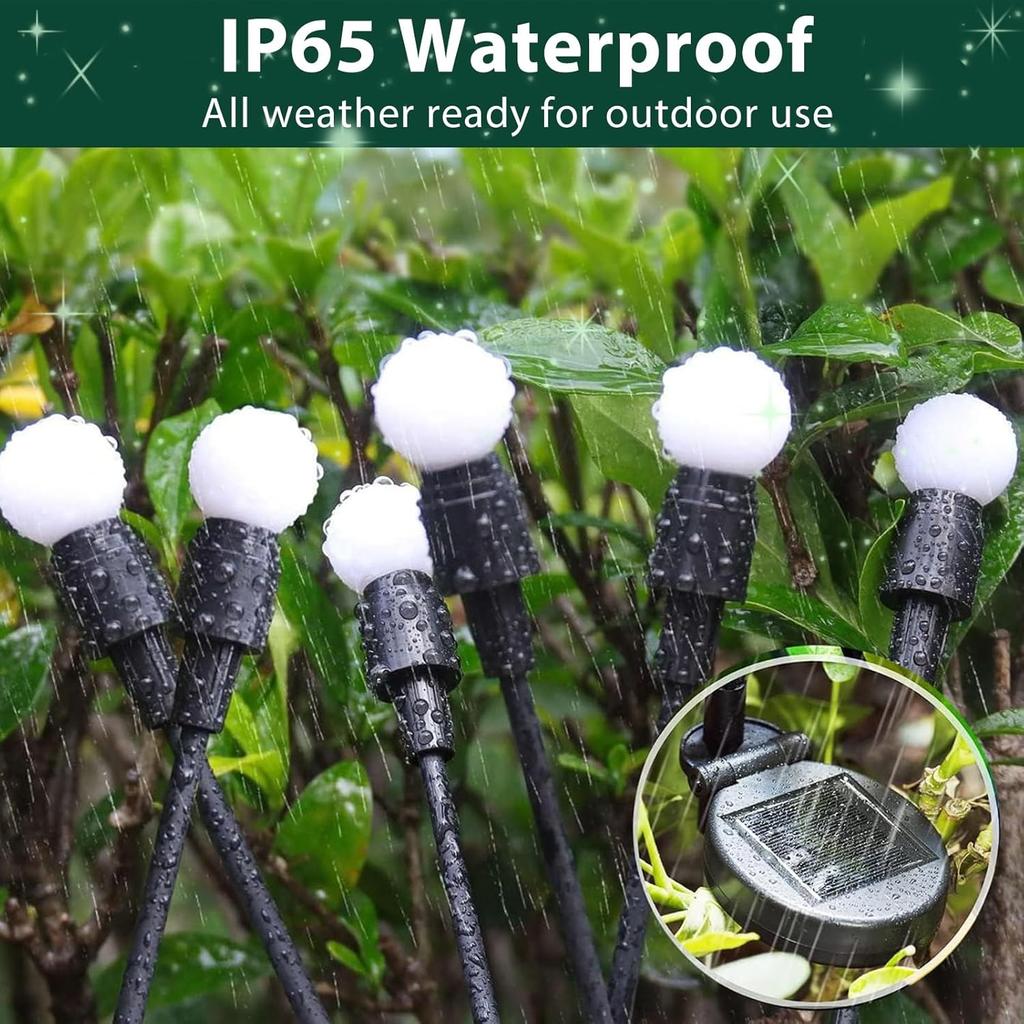 8pcs Outdoor Lights Solar Lawn Lamp Garden Lamp LED Wind-driven Firefly Ground Plug Lamp for Garden Lawn Landscape Holiday Light