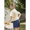 Mishow Women's Textured Bubble Cotton Slim Fit Polo Shirt