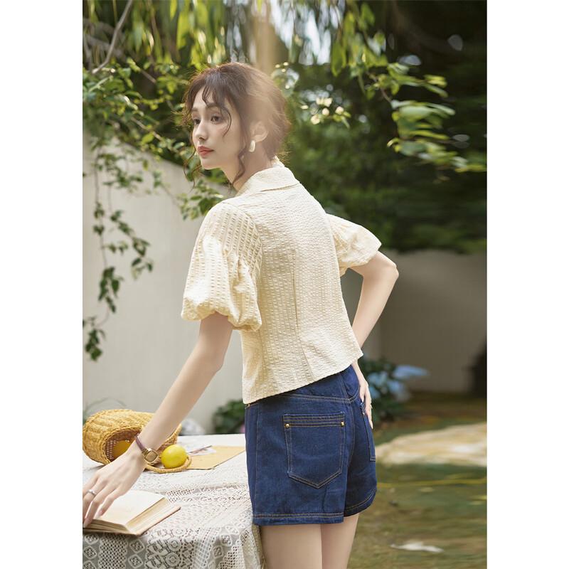Mishow Women's Textured Bubble Cotton Slim Fit Polo Shirt