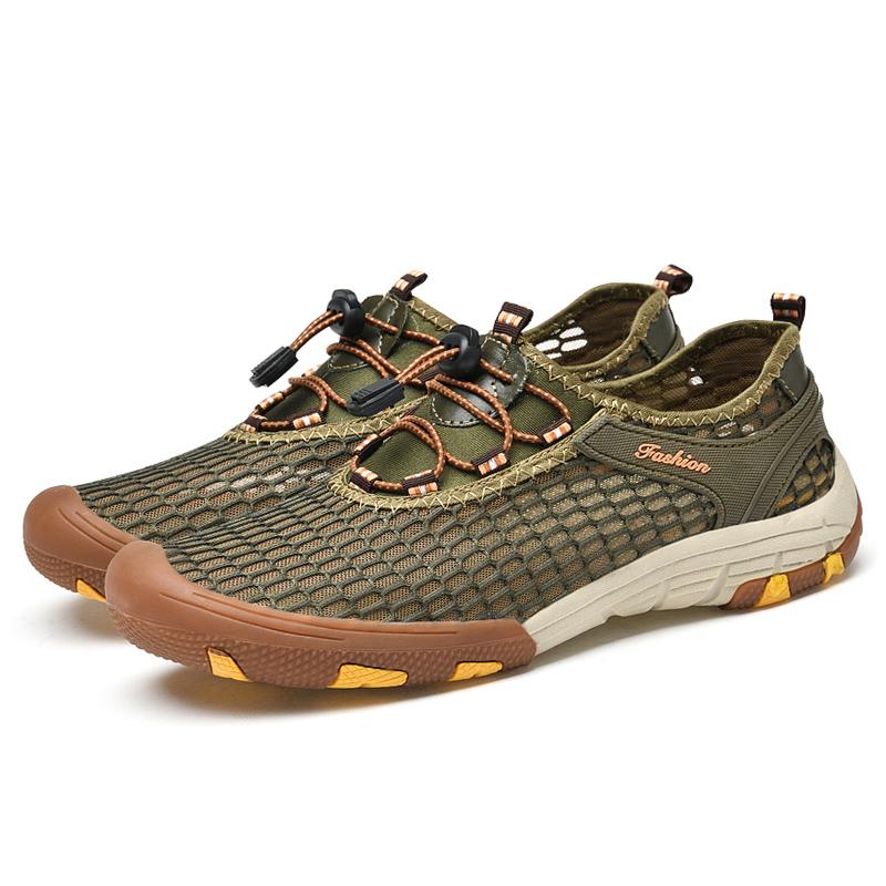 Letnie Męskie Outdoorowe Buty Trekkingowe z Siatki Mężczyźni Trekkingowe Górskie Szlakowe Wspinaczkowe Śledzące Oddychające Lekkie 38-46