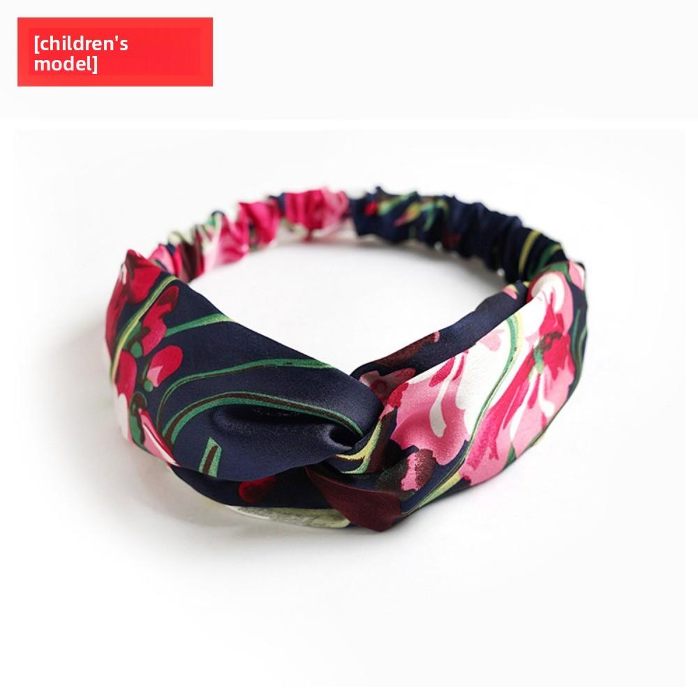 Satin Elastic Crossed Headband Geranium Ladies Hair Accessories Girls Headband